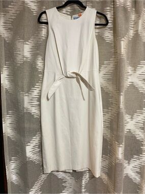 ANTONIO MELANI Cream Sleeveless Tie-Front Midi Dress